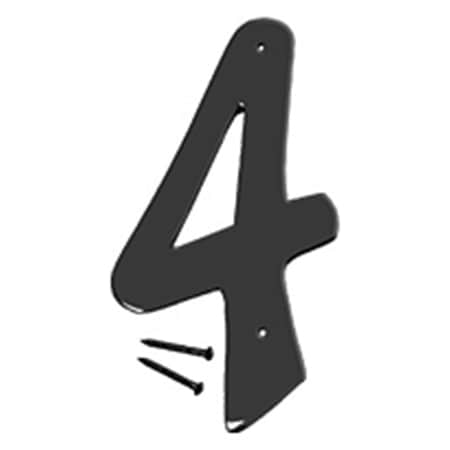 Hy-Ko 4 In Satin Black Finish Number 4, 5PK A31304